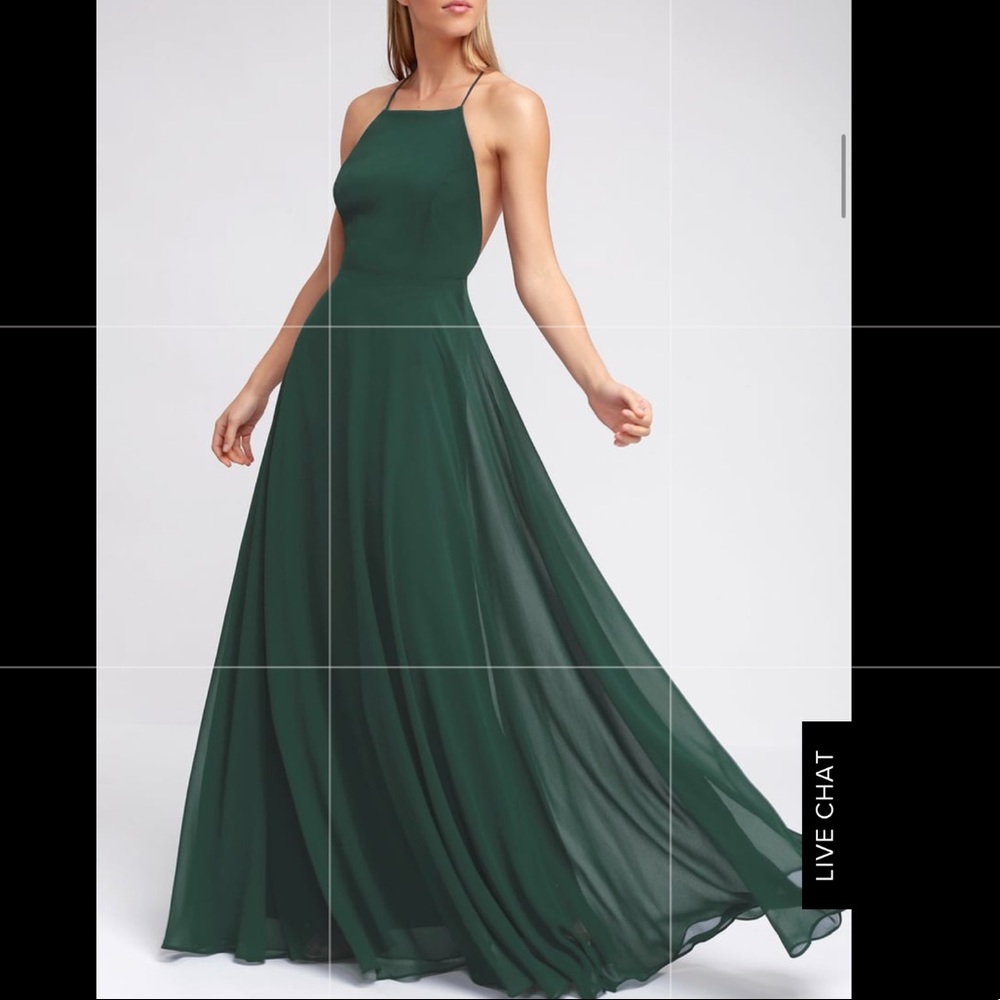 Hunter green maxi dress